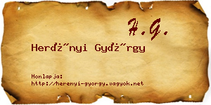 Herényi György névjegykártya