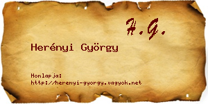 Herényi György névjegykártya